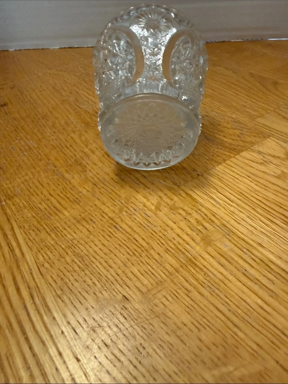Clear Cut Glass Votive Holder - Clear
